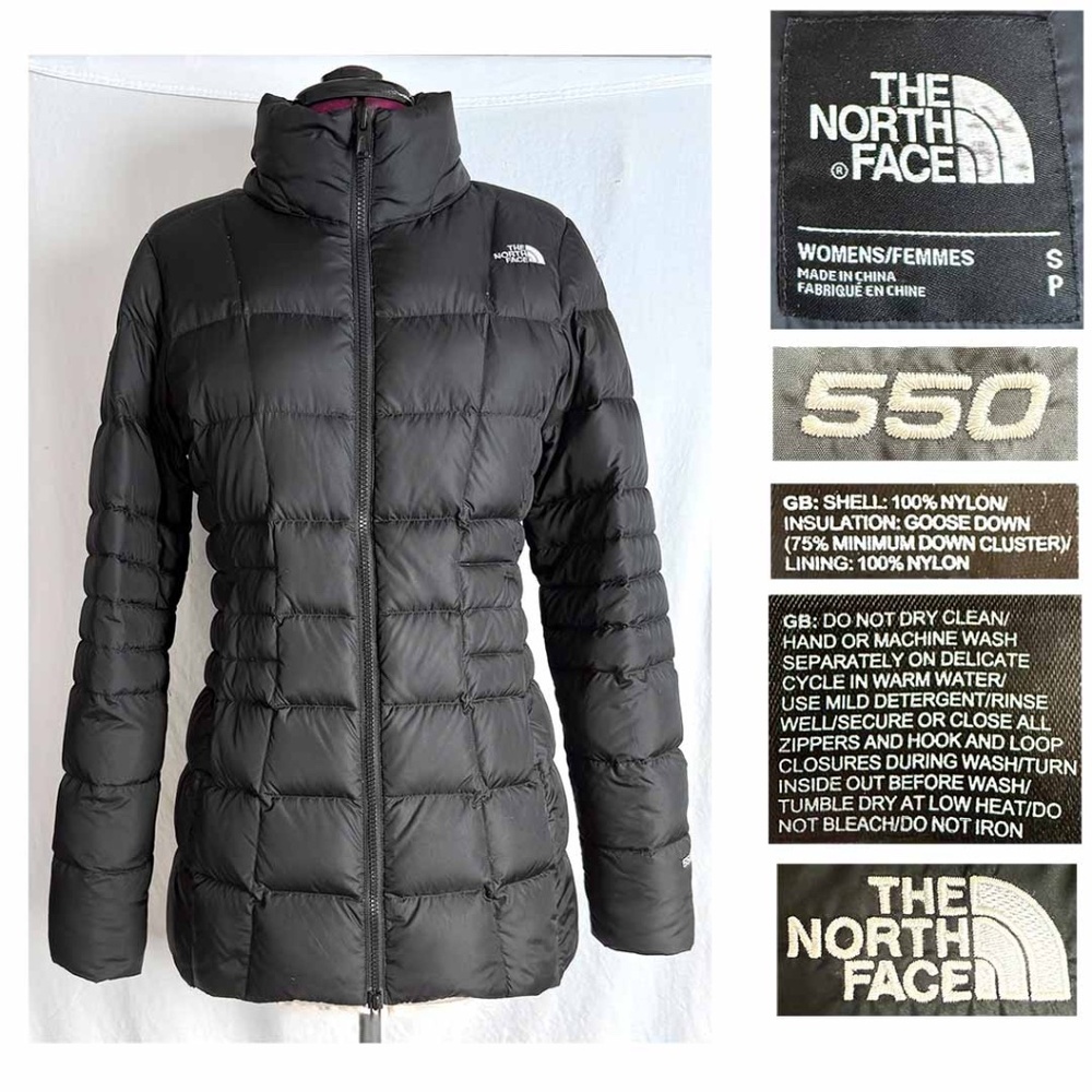 The North Face Women Small Black Insulated Down Feather Puffer Jacket 550  EUC